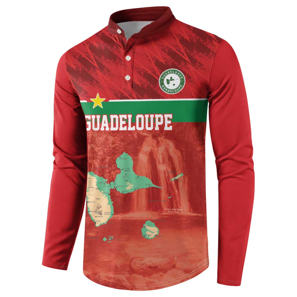 Custom Guadelope Football Button Sweatshirt Basse Terre Red Style