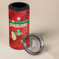Custom Guadelope Football 4 in 1 Can Cooler Tumbler Basse Terre Red Style