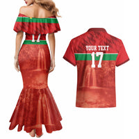 Custom Guadelope Football Couples Matching Mermaid Dress and Hawaiian Shirt Basse Terre Red Style