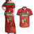 Custom Guadelope Football Couples Matching Off Shoulder Maxi Dress and Hawaiian Shirt Basse Terre Red Style
