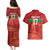 Custom Guadelope Football Couples Matching Puletasi and Hawaiian Shirt Basse Terre Red Style