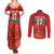 Custom Guadelope Football Couples Matching Summer Maxi Dress and Long Sleeve Button Shirt Basse Terre Red Style