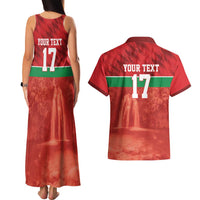 Custom Guadelope Football Couples Matching Tank Maxi Dress and Hawaiian Shirt Basse Terre Red Style
