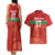 Custom Guadelope Football Couples Matching Tank Maxi Dress and Hawaiian Shirt Basse Terre Red Style