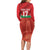 Custom Guadelope Football Family Matching Long Sleeve Bodycon Dress and Hawaiian Shirt Basse Terre Red Style