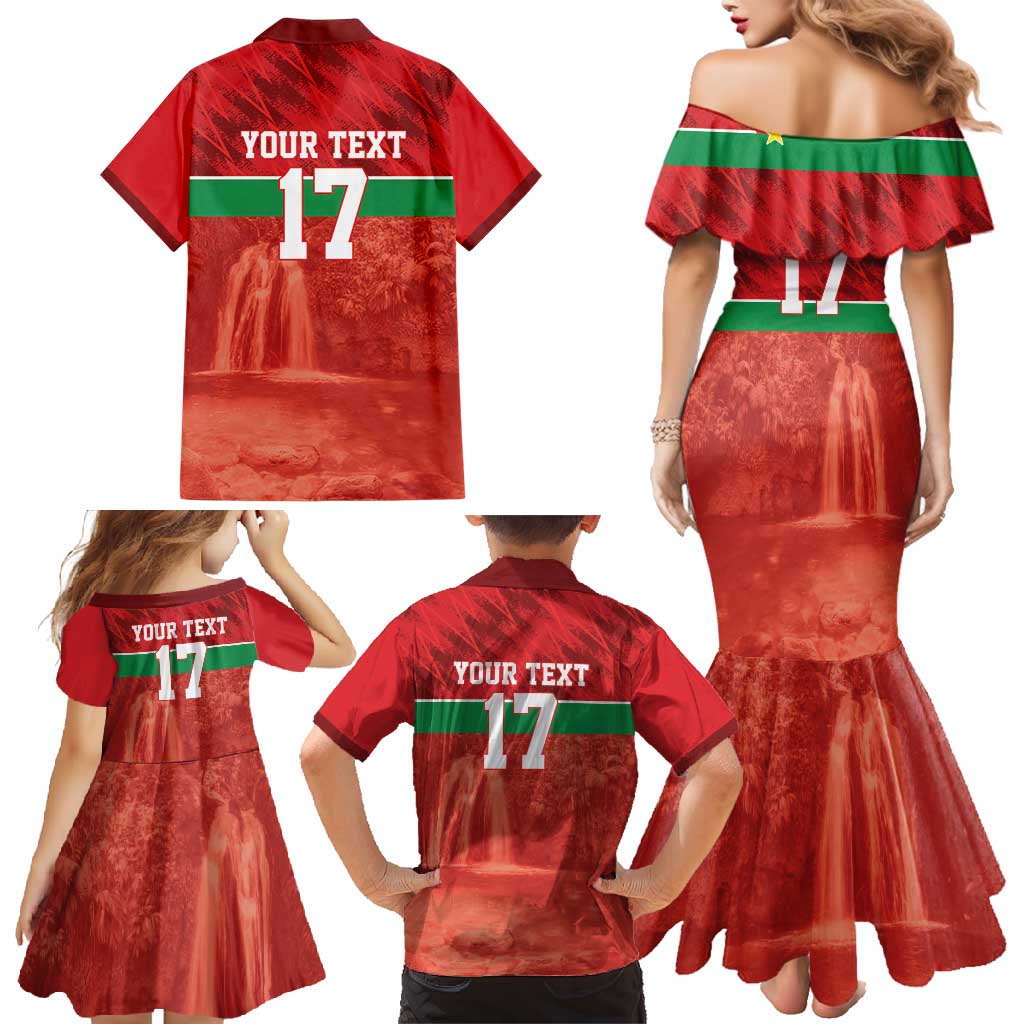 Custom Guadelope Football Family Matching Mermaid Dress and Hawaiian Shirt Basse Terre Red Style