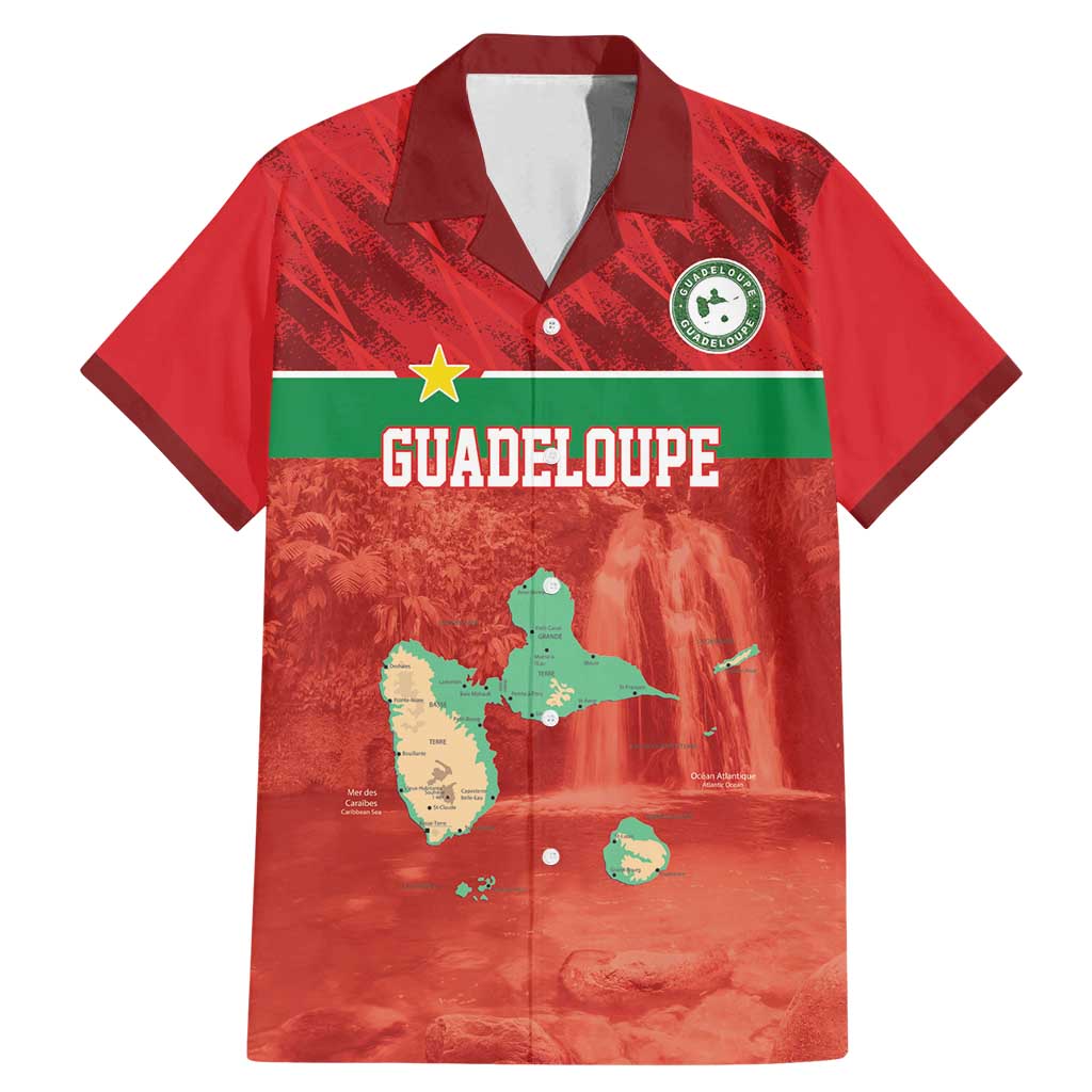 Custom Guadelope Football Family Matching Mermaid Dress and Hawaiian Shirt Basse Terre Red Style
