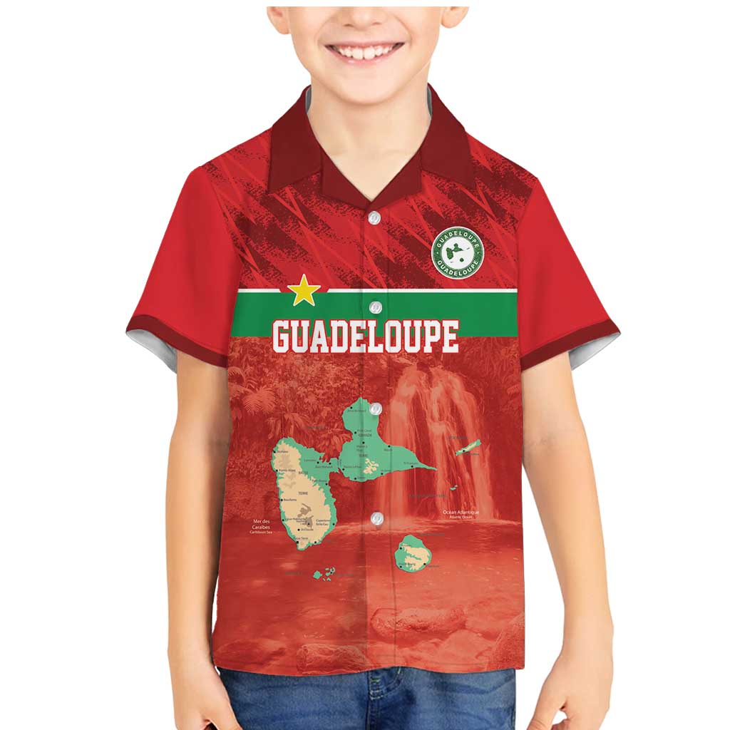 Custom Guadelope Football Family Matching Mermaid Dress and Hawaiian Shirt Basse Terre Red Style