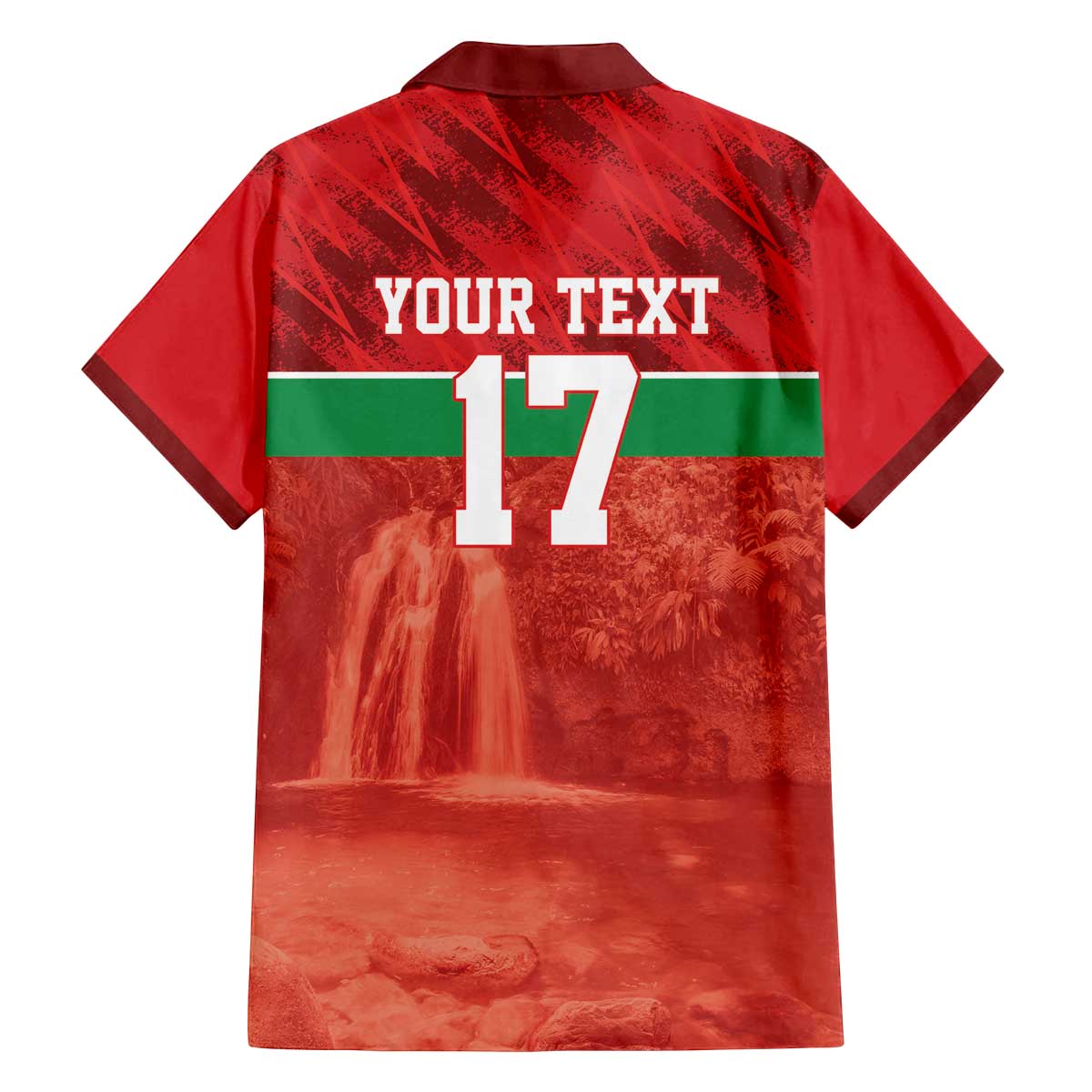 Custom Guadelope Football Family Matching Off The Shoulder Long Sleeve Dress and Hawaiian Shirt Basse Terre Red Style