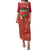 Custom Guadelope Football Family Matching Puletasi and Hawaiian Shirt Basse Terre Red Style