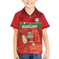 Custom Guadelope Football Family Matching Puletasi and Hawaiian Shirt Basse Terre Red Style