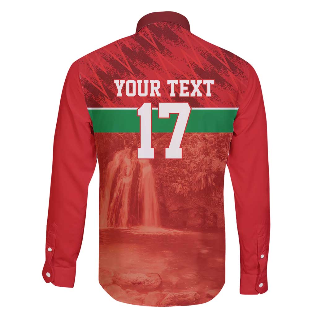 Custom Guadelope Football Family Matching Short Sleeve Bodycon Dress and Hawaiian Shirt Basse Terre Red Style