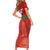 Custom Guadelope Football Family Matching Short Sleeve Bodycon Dress and Hawaiian Shirt Basse Terre Red Style