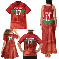 Custom Guadelope Football Family Matching Tank Maxi Dress and Hawaiian Shirt Basse Terre Red Style