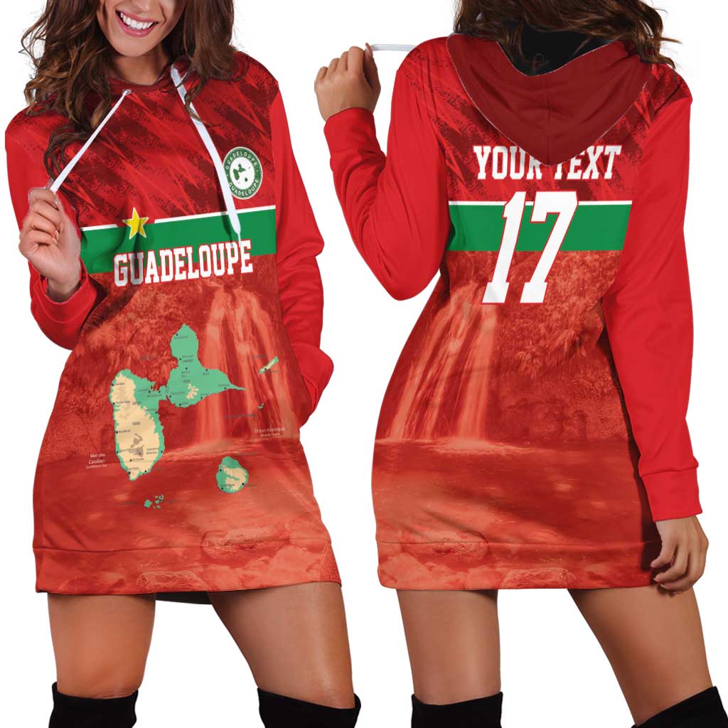 Custom Guadelope Football Hoodie Dress Basse Terre Red Style