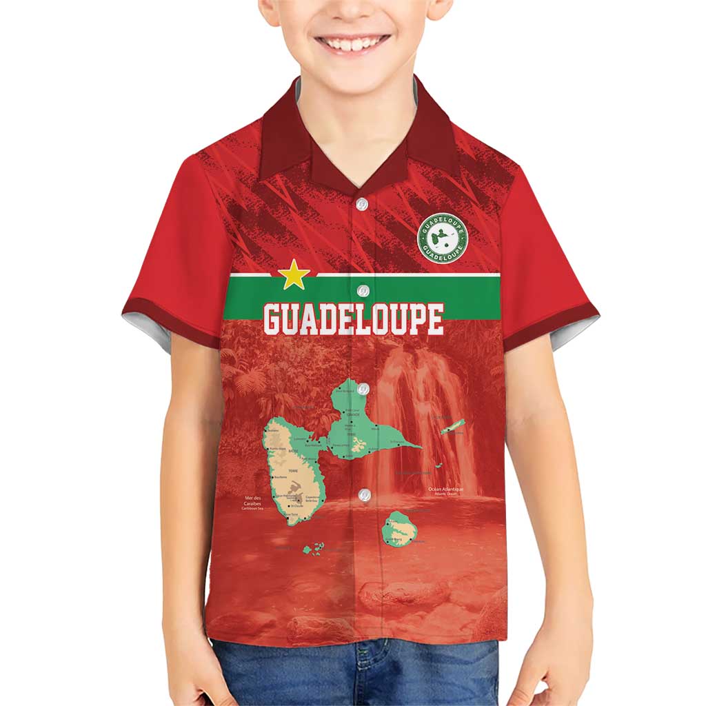 Custom Guadelope Football Kid Hawaiian Shirt Basse Terre Red Style