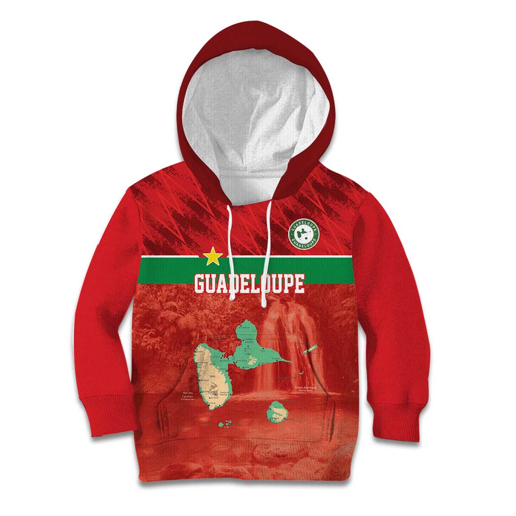 Custom Guadelope Football Kid Hoodie Basse Terre Red Style