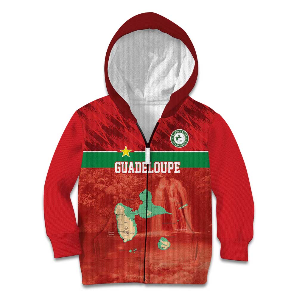 Custom Guadelope Football Kid Hoodie Basse Terre Red Style
