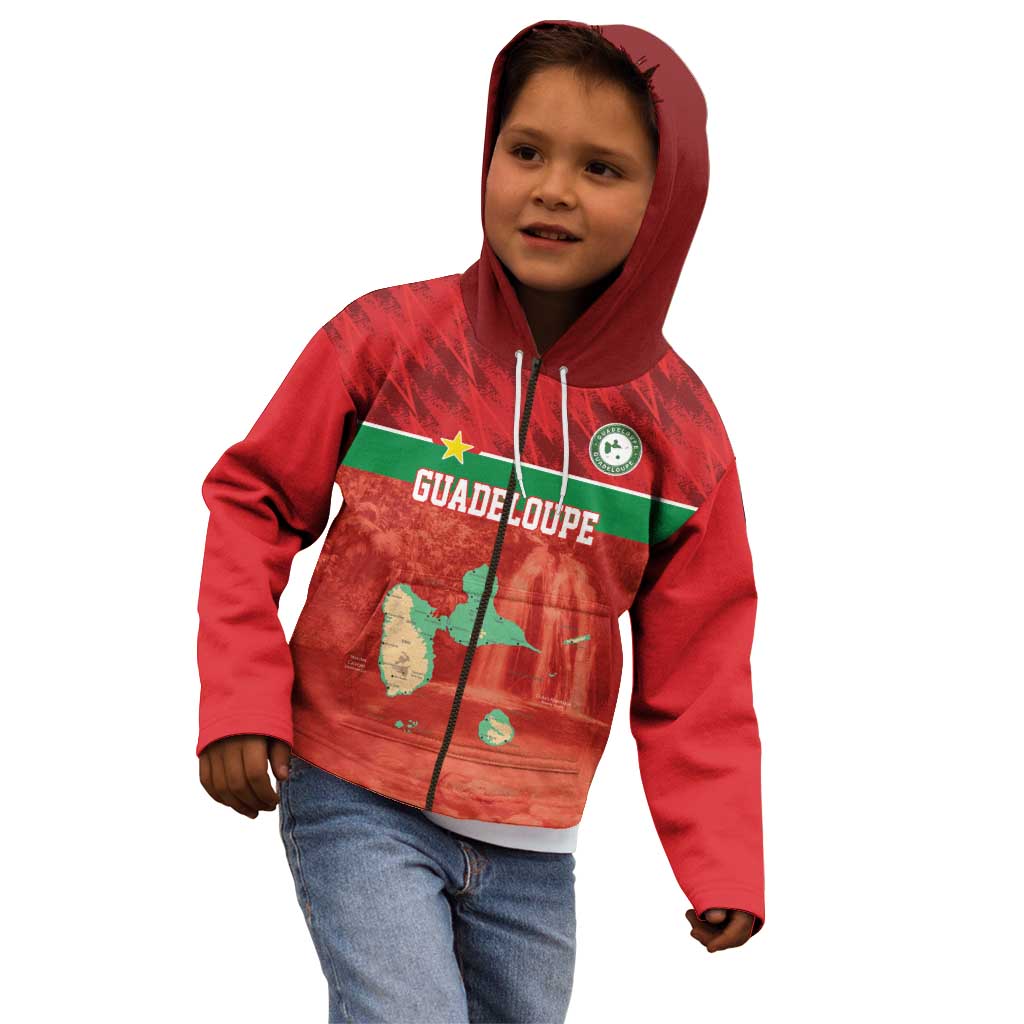 Custom Guadelope Football Kid Hoodie Basse Terre Red Style