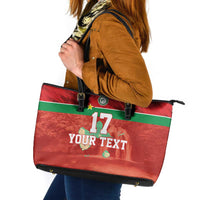 Custom Guadelope Football Leather Tote Bag Basse Terre Red Style