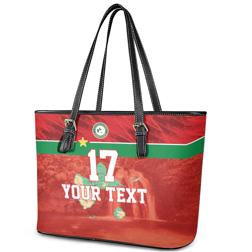 Custom Guadelope Football Leather Tote Bag Basse Terre Red Style