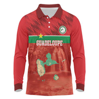 Custom Guadelope Football Long Sleeve Polo Shirt Basse Terre Red Style