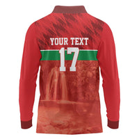 Custom Guadelope Football Long Sleeve Polo Shirt Basse Terre Red Style