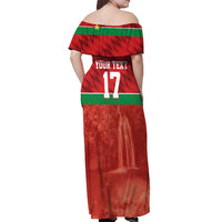 Custom Guadelope Football Off Shoulder Maxi Dress Basse Terre Red Style