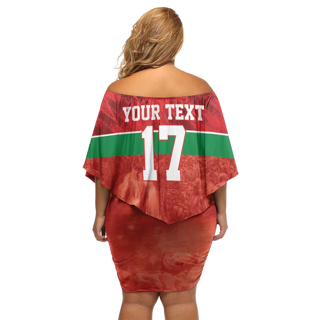 Custom Guadelope Football Off Shoulder Short Dress Basse Terre Red Style