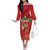 Custom Guadelope Football Off The Shoulder Long Sleeve Dress Basse Terre Red Style