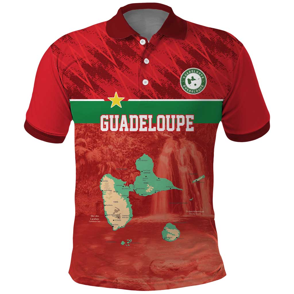 Custom Guadelope Football Polo Shirt Basse Terre Red Style