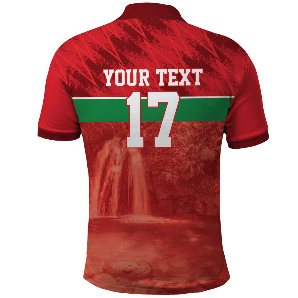 Custom Guadelope Football Polo Shirt Basse Terre Red Style