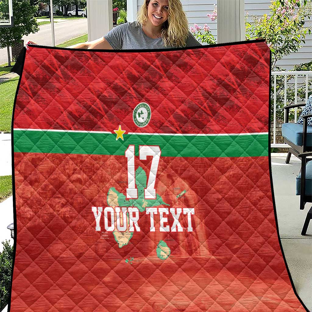 Custom Guadelope Football Quilt Basse Terre Red Style