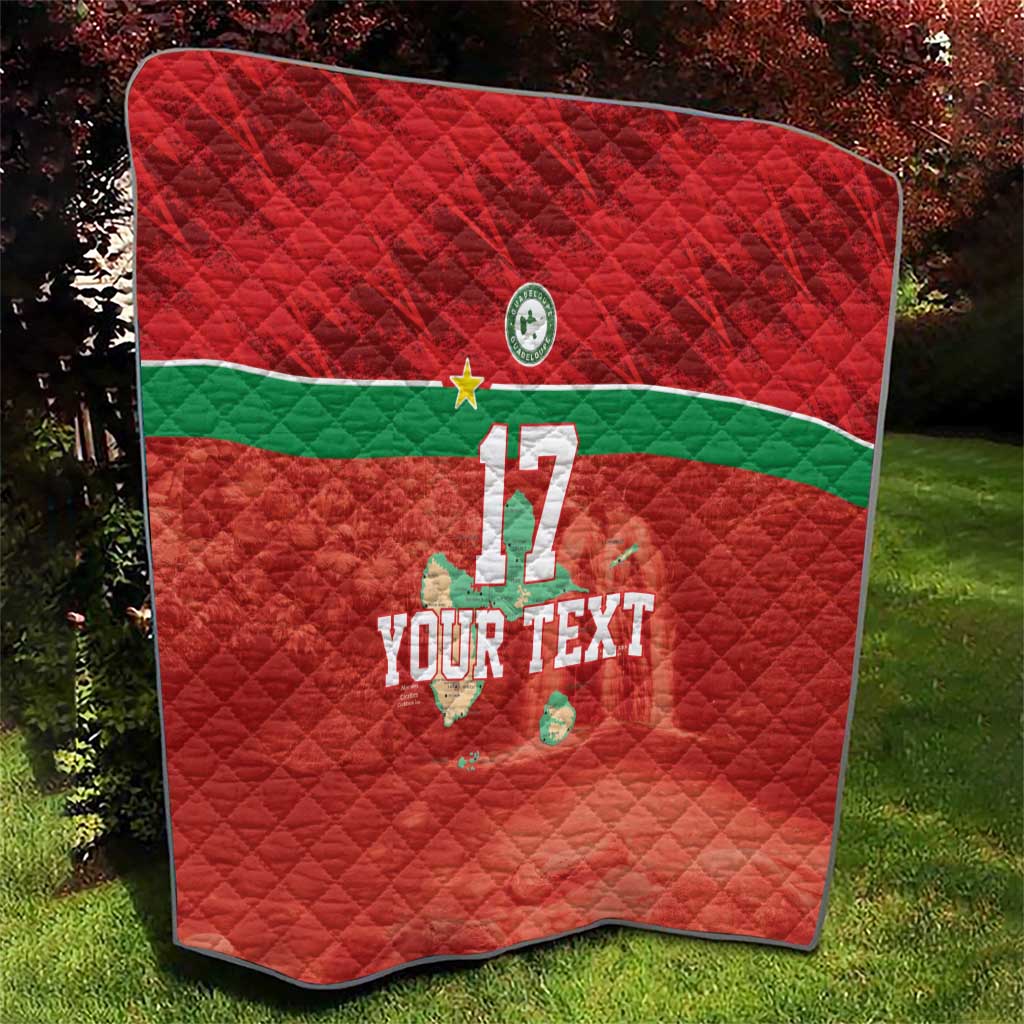 Custom Guadelope Football Quilt Basse Terre Red Style