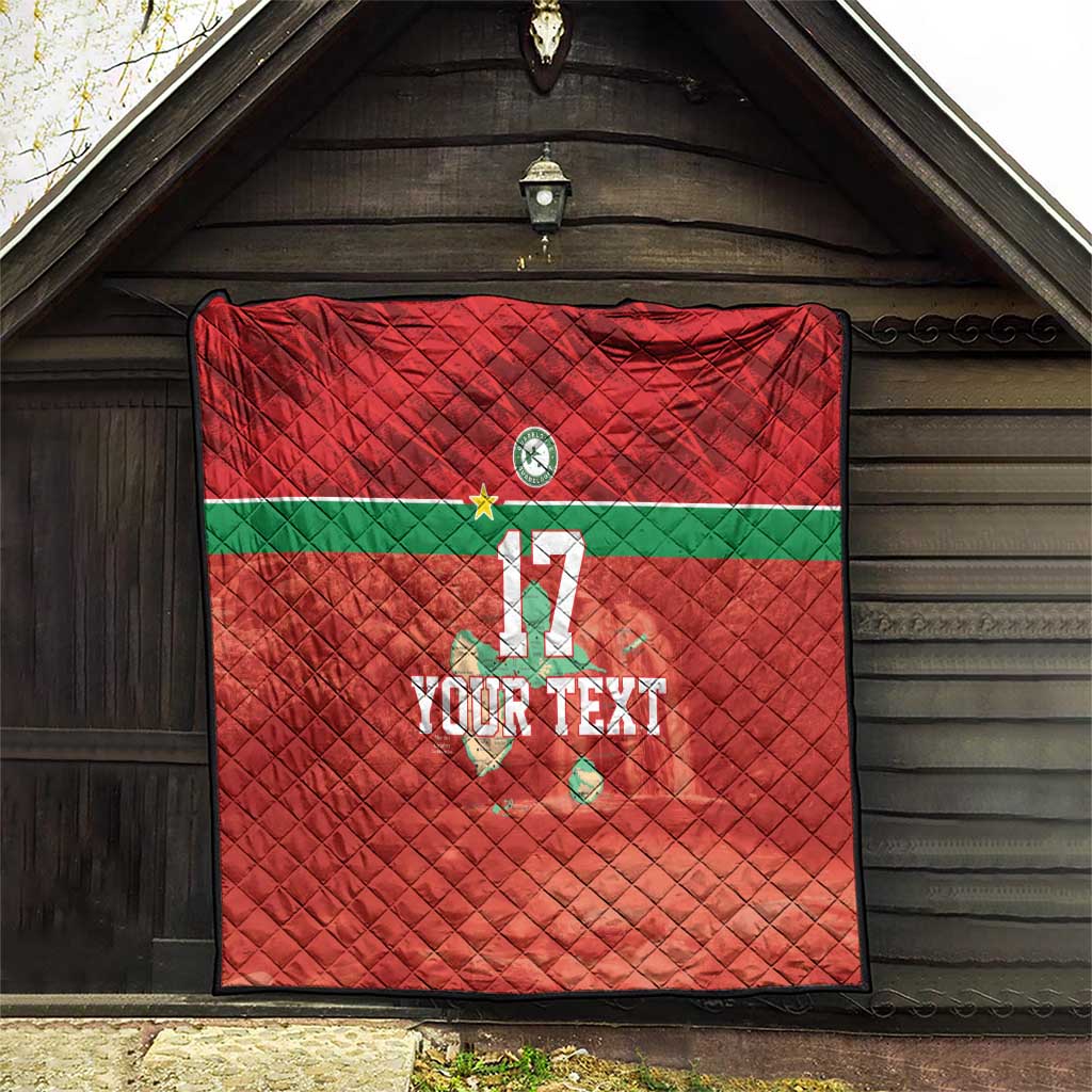 Custom Guadelope Football Quilt Basse Terre Red Style