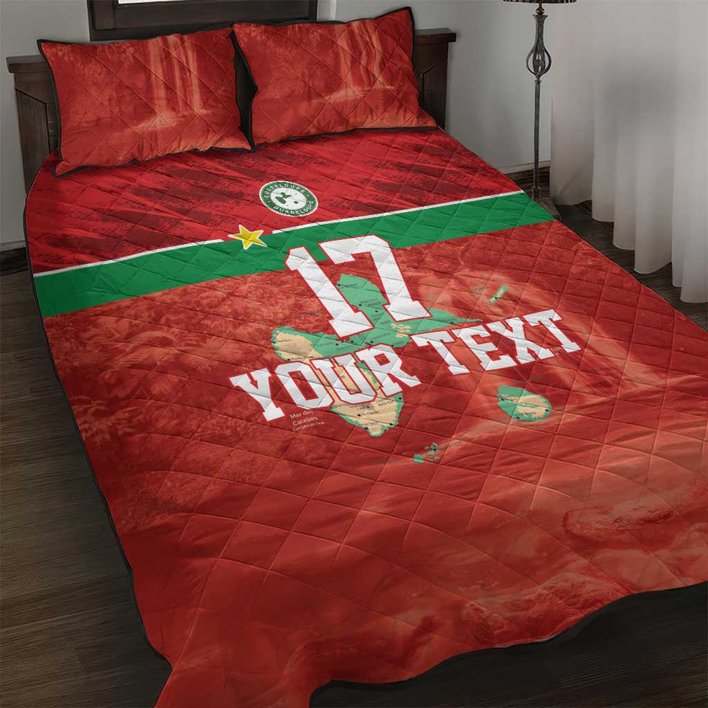 Custom Guadelope Football Quilt Bed Set Basse Terre Red Style