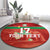 Custom Guadelope Football Round Carpet Basse Terre Red Style