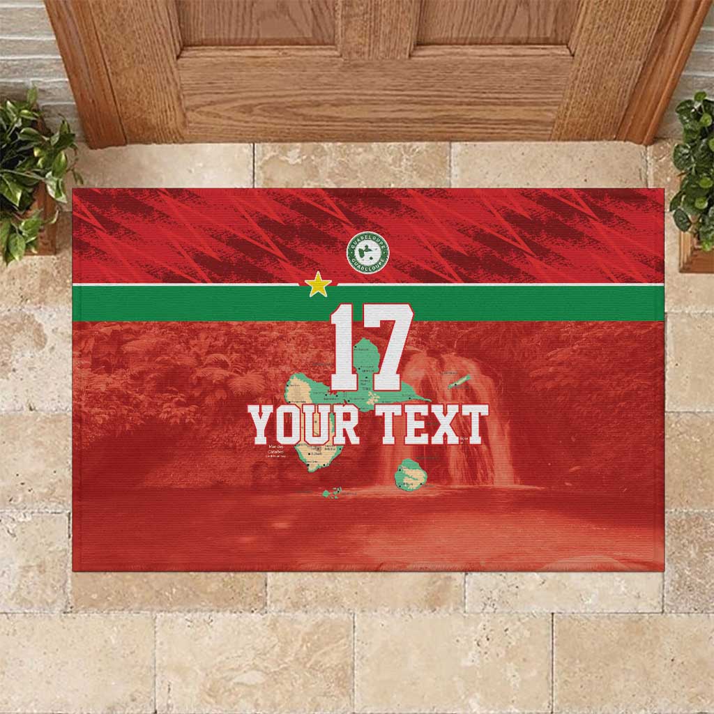 Custom Guadelope Football Rubber Doormat Basse Terre Red Style