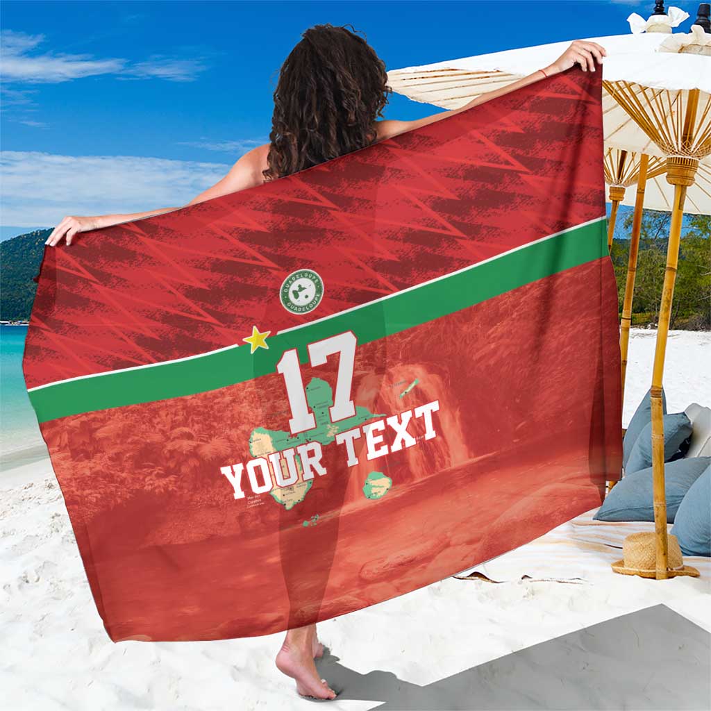 Custom Guadelope Football Sarong Basse Terre Red Style