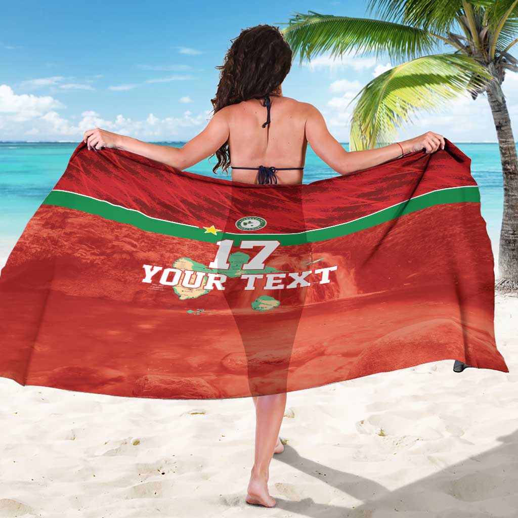 Custom Guadelope Football Sarong Basse Terre Red Style