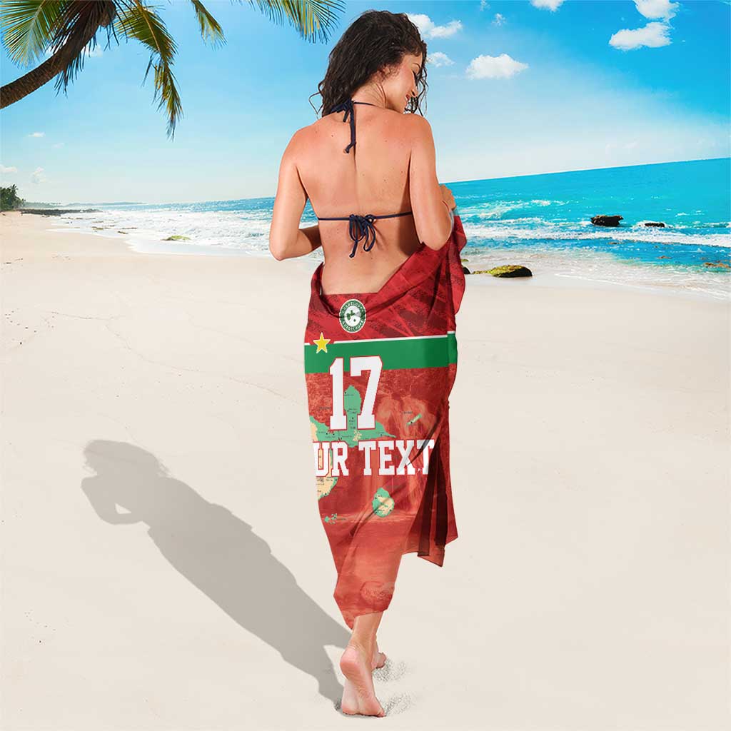 Custom Guadelope Football Sarong Basse Terre Red Style