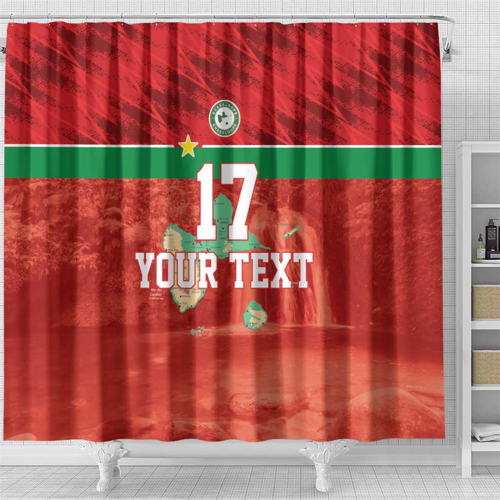 Custom Guadelope Football Shower Curtain Basse Terre Red Style