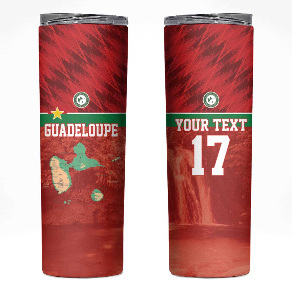 Custom Guadelope Football Skinny Tumbler Basse Terre Red Style