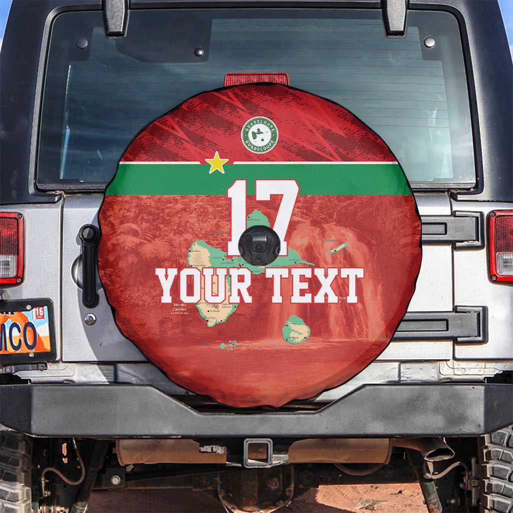 Custom Guadelope Football Spare Tire Cover Basse Terre Red Style