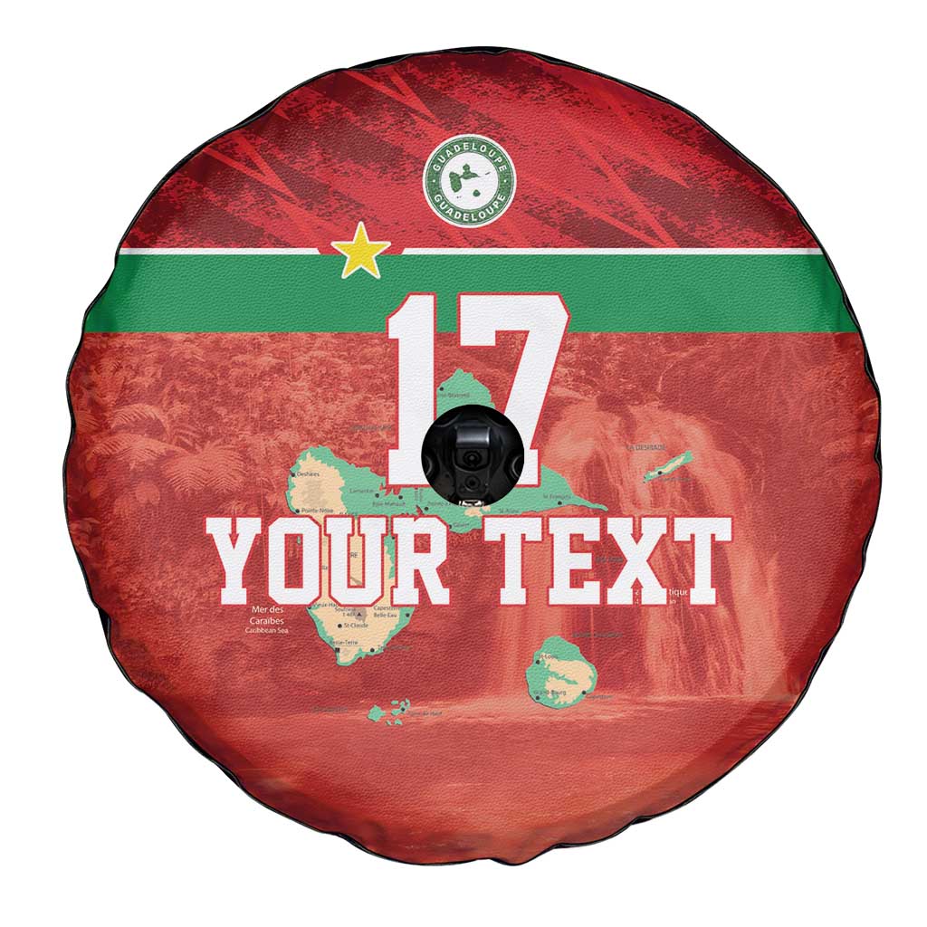 Custom Guadelope Football Spare Tire Cover Basse Terre Red Style