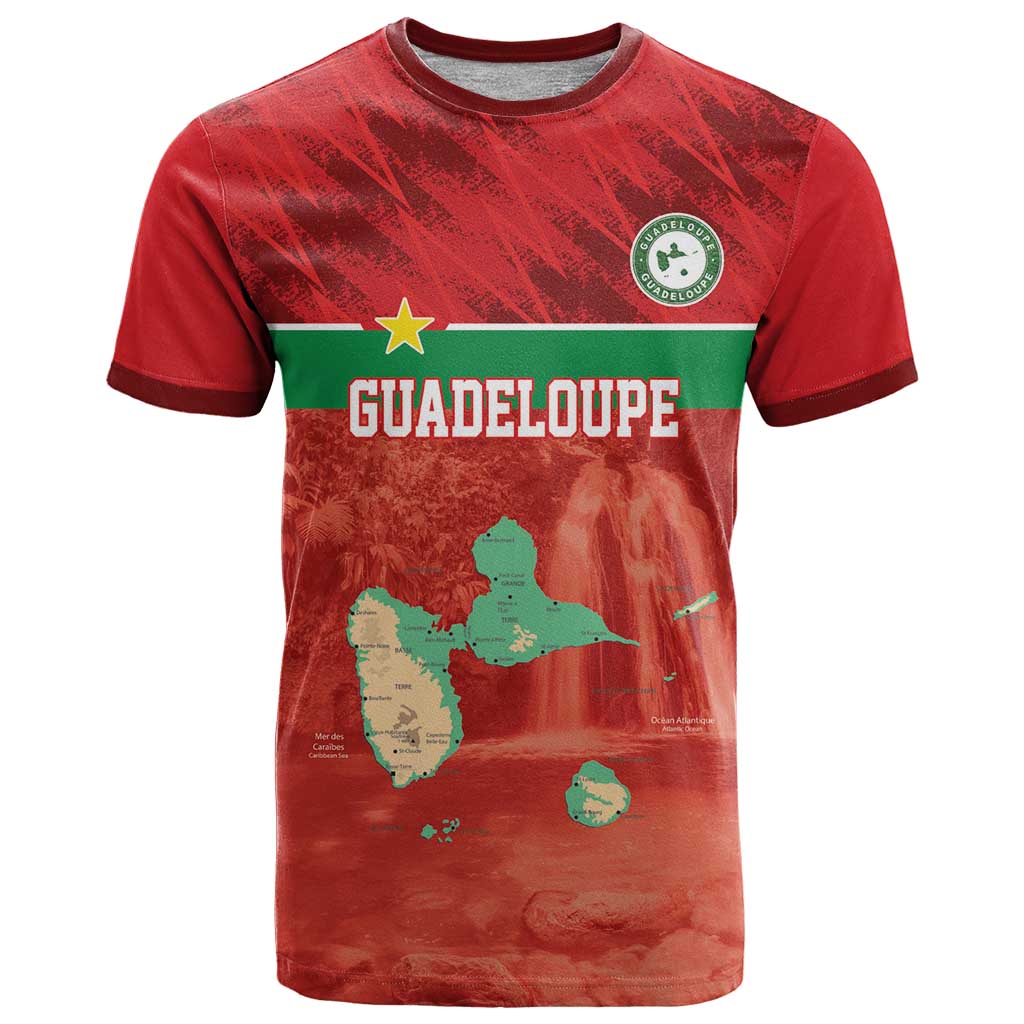 Custom Guadelope Football T Shirt Basse Terre Red Style