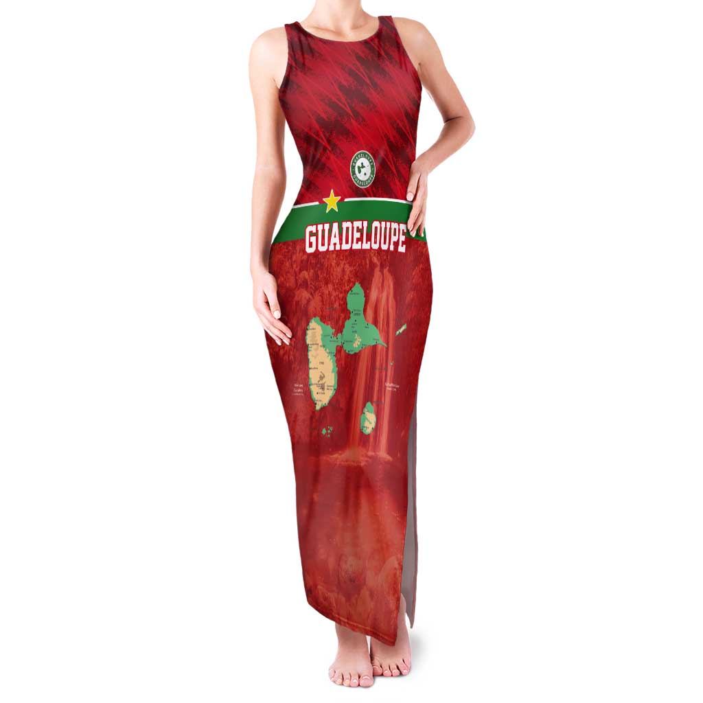 Custom Guadelope Football Tank Maxi Dress Basse Terre Red Style