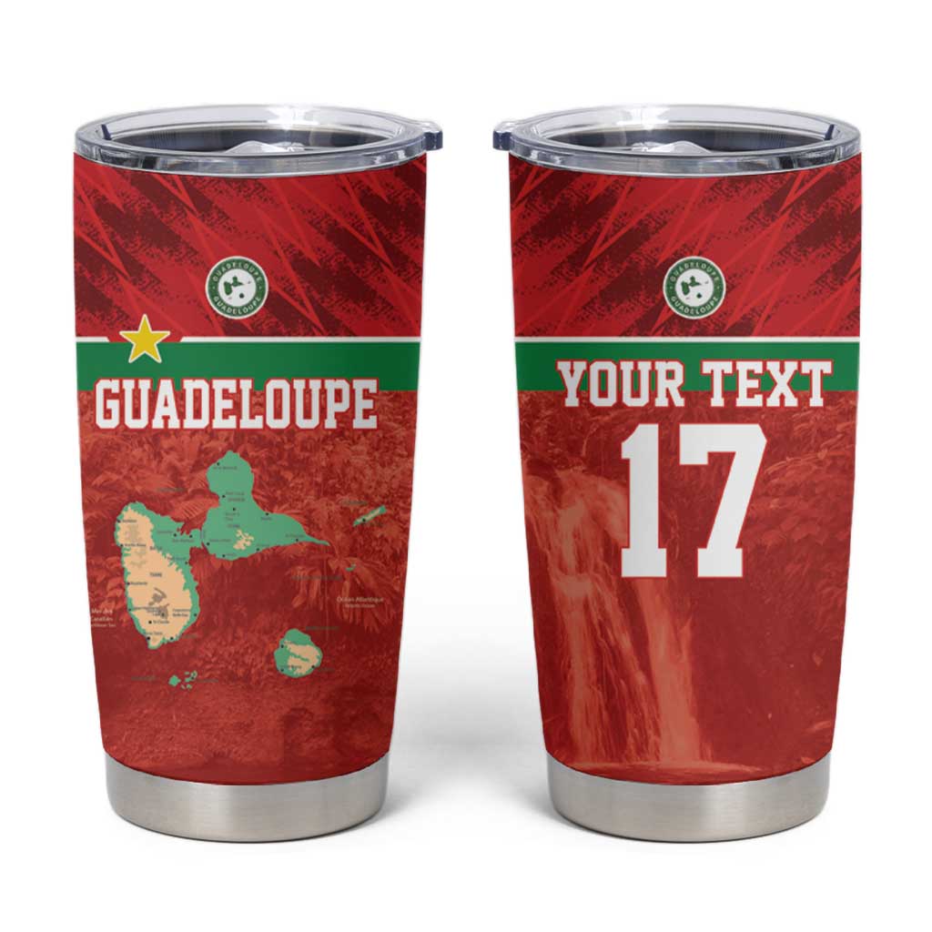 Custom Guadelope Football Tumbler Cup Basse Terre Red Style