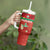 Custom Guadelope Football Tumbler With Handle Basse Terre Red Style