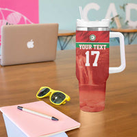 Custom Guadelope Football Tumbler With Handle Basse Terre Red Style